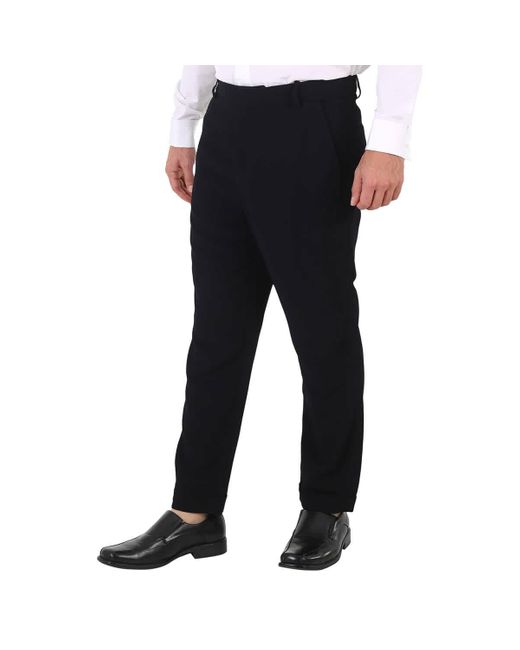 Balmain Black Straight-leg Crepe Trousers for men