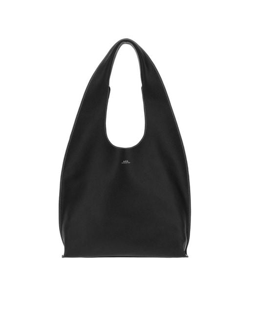 A.P.C. Black Leather Le Neige Shoulder Bag Noir Borse A Tracolla