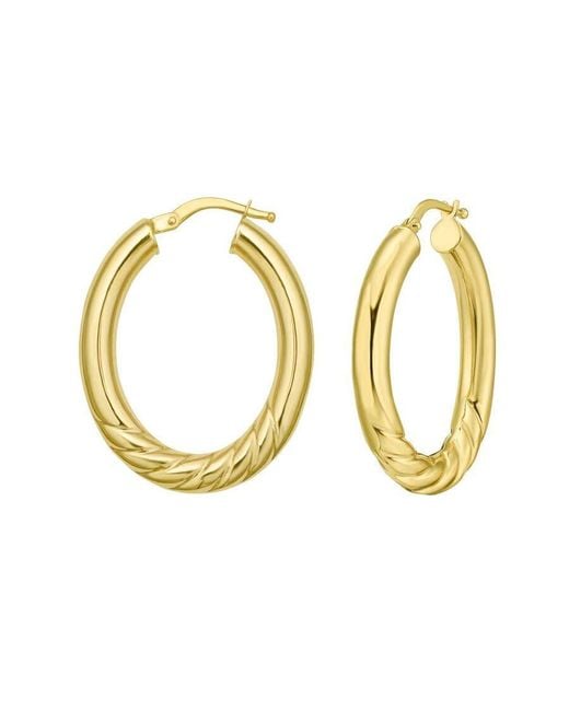 Tresorra Metallic 14K Twisted Medium Hoop Earrings