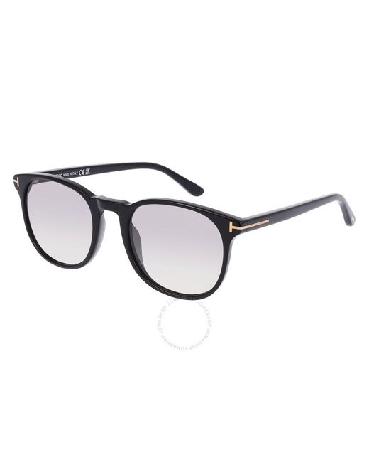 Tom Ford Black Ansel Smoke Mirror Oval Sunglasses Ft0858 01c 51 for men