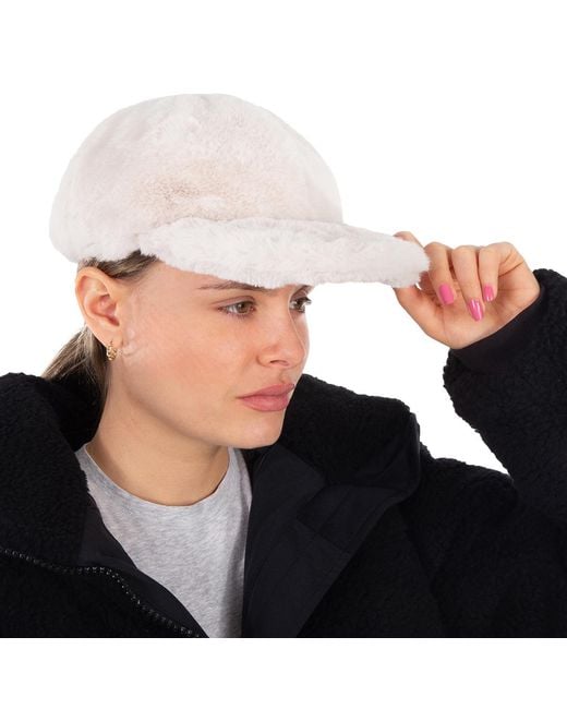 Stella McCartney Gray Ivory Faux-Fur Cap