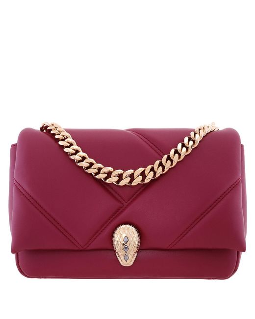 BVLGARI Purple Serpenti Cabochon Maxi Chain Shoulder Bag