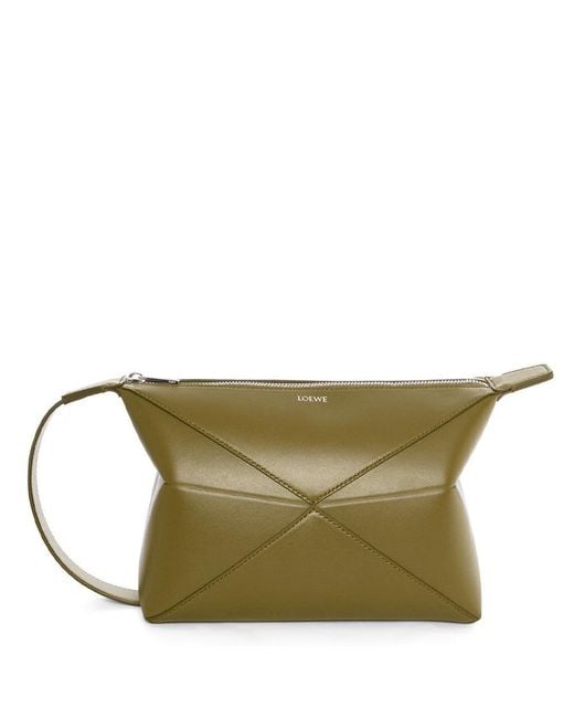 Loewe Green Puzzle Fold Wash Bag for men