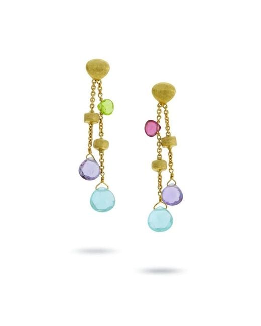 Marco Bicego White 18k Gold Paradise Mixed Stone Drop Double Drop Earrings Ob1553 Mix320 Y 02