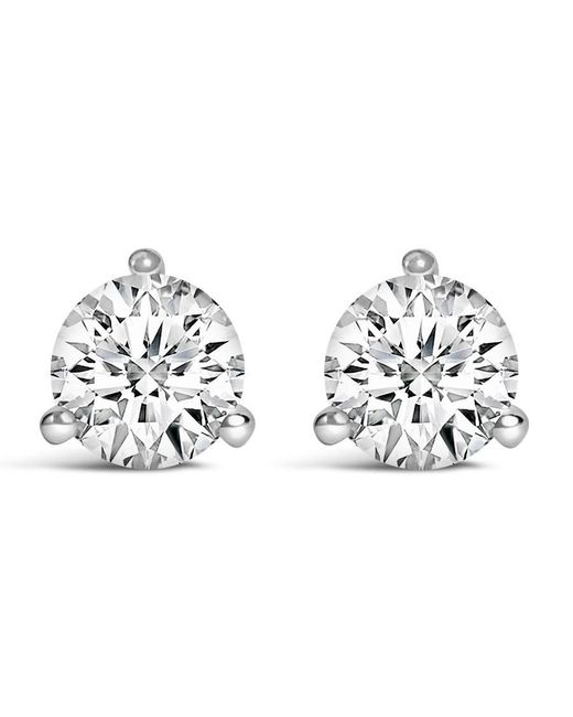 Haus of Brilliance Metallic 14K 1/2 Cttw 3-Prong Martini Set Brilliant Solitaire Lab Grown Diamond Stud Earrings
