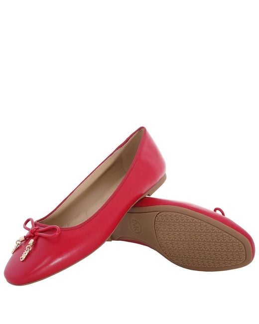 Michael Kors Red Nori Leather Ballet Flats