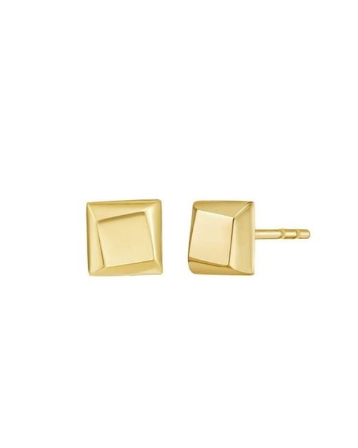 Tresorra Metallic 14K Flat Back Square Stud Earrings