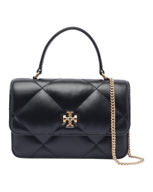 Tory Burch Black Mini Kira Diamond Quilted Handbag