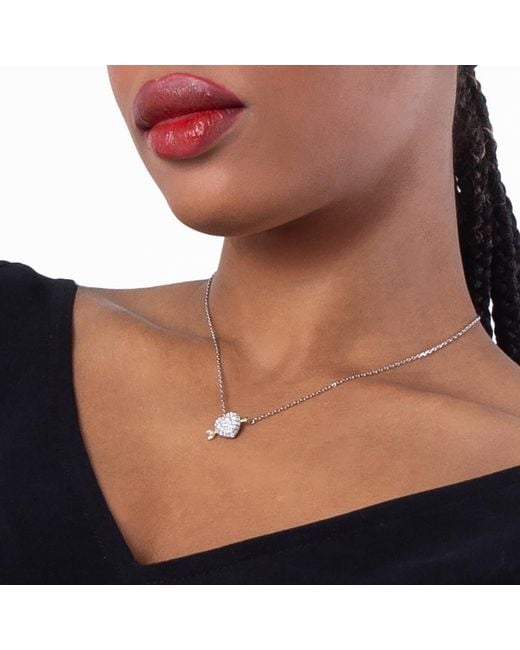 Swarovski Metallic Idyllia Mixed Cuts Heart Pendant Necklace