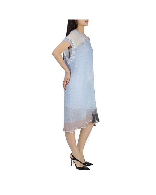MM6 by Maison Martin Margiela Blue Mm6 Sky-print Knitted Dress