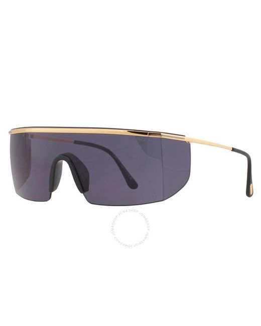 Tom Ford Blue Smoke Shield Sunglasses Ft0980 30a 00 for men
