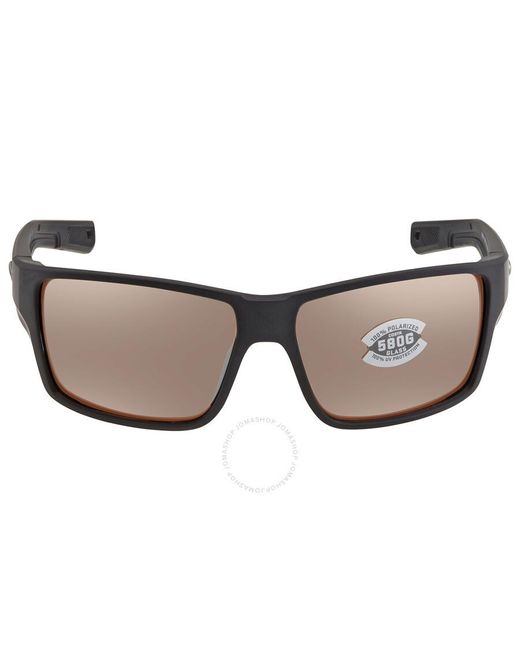 Costa Del Mar Brown Reefton Pro Copper Silver Mirror Polarized Glass Sunglasses 6s9080 908003 63 for men