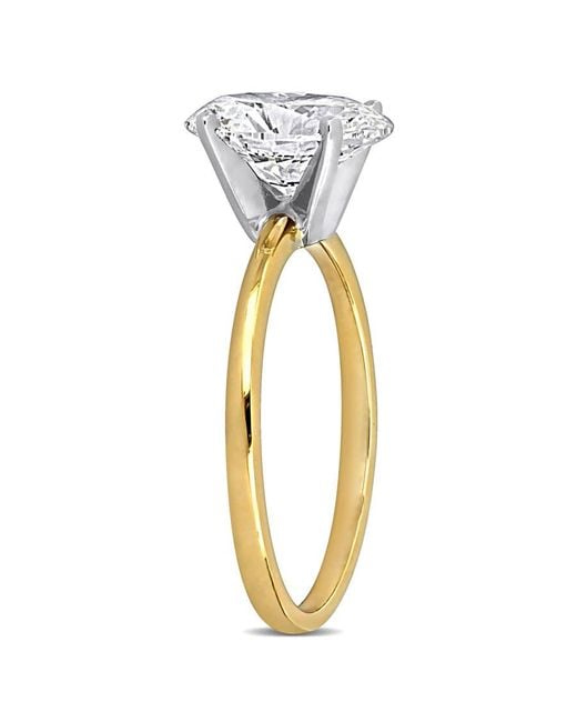 Created Forever Metallic 2Ct Tw Oval Lab-Grown Diamond Solitaire Engagement Ring