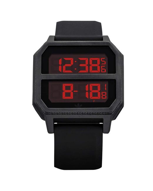 Adidas Black Archive R2 Quartz Digital Red Dial Watch -760 for men