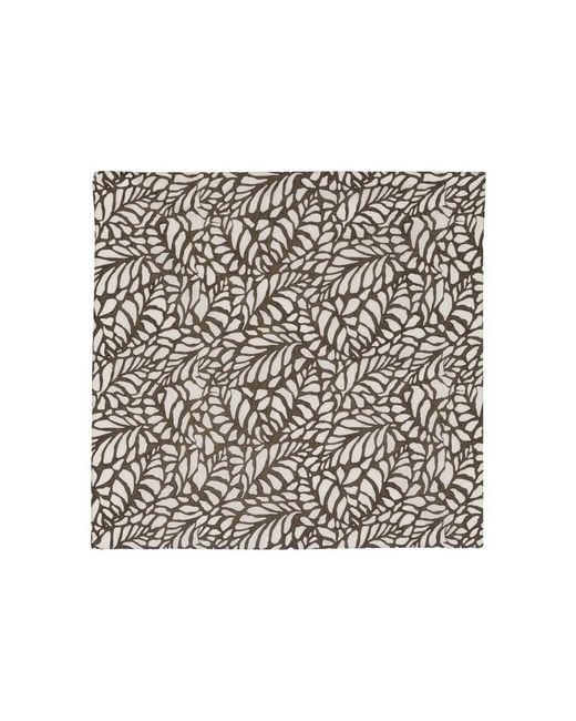Brunello Cucinelli Black Leaf-Patterned Scarf
