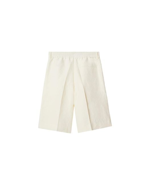 Burberry Natural Canvas Tailored Shorts, Brand Size 52 Waist for men