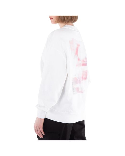 Calvin Klein White Diffused Logo Crewneck Sweatshirt