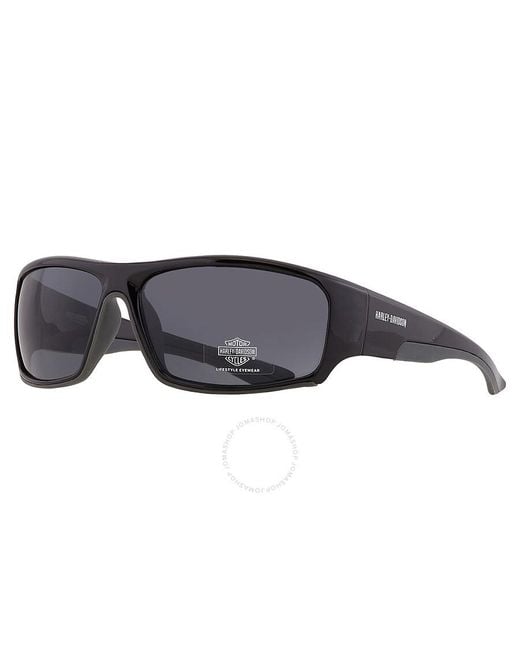 Harley Davidson Gray Smoke Wrap Sunglasses Hd0670 01a 64 for men