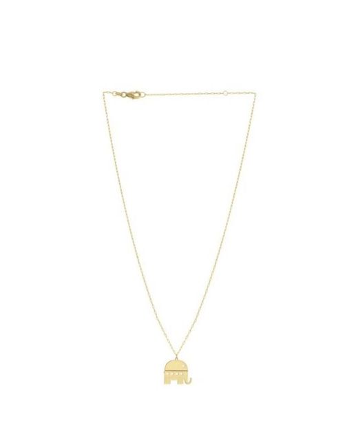 Tresorra Metallic 14K Elephant Pendant Necklace