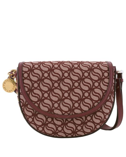 Stella McCartney Brown Ladies Burgundy Frayme Medium S-Wave Flap Shoulder Bag