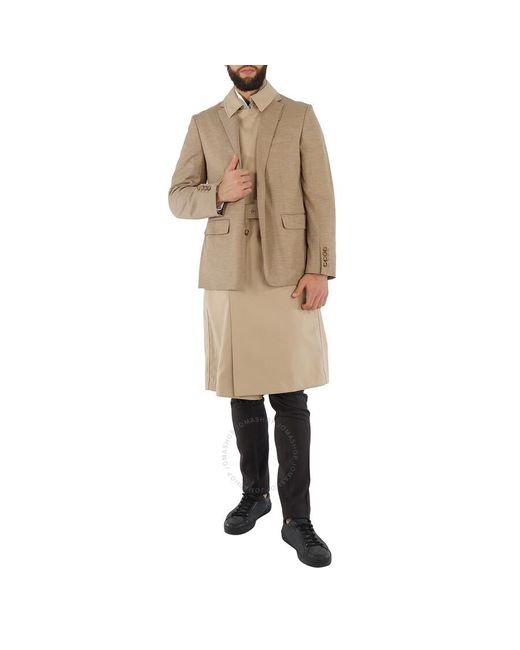 Burberry Natural Blazer Detail Cotton Twill Reconstructed Trench Coat for men