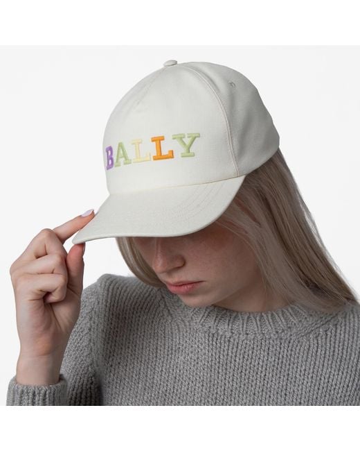 Bally Gray Logo Embroidered Baseball Cap for men