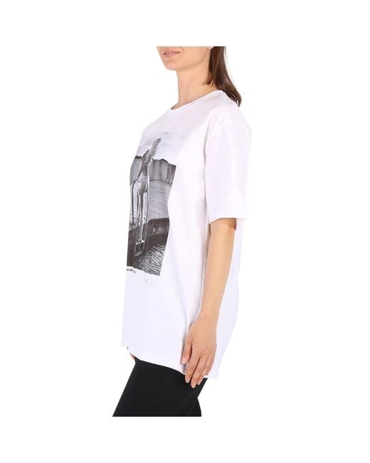 Wolford White Ladies Short-Sleeve Newton Cotton T-Shirt