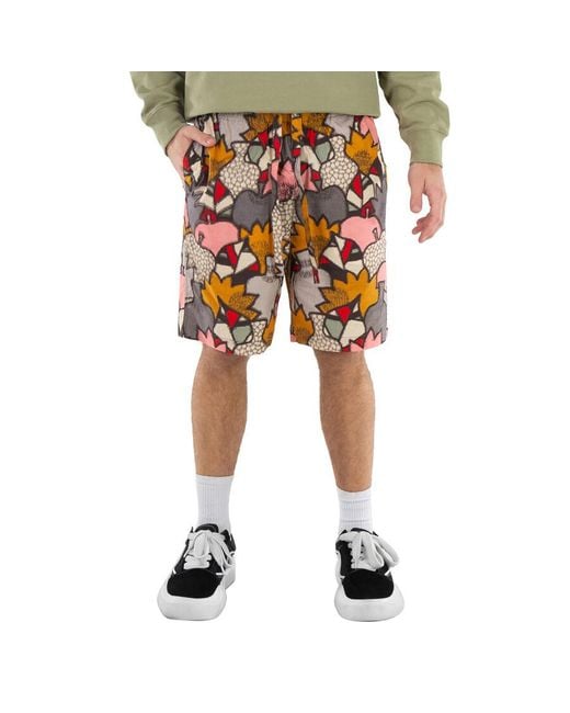KENZO Yellow Camo Graphic-Print Shorts for men