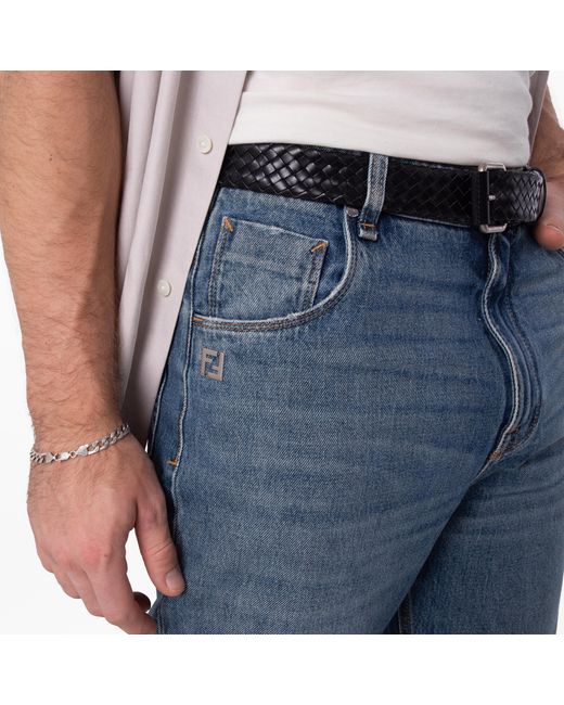 Fendi Blue Straight-Cut Long Jeans, Waist for men
