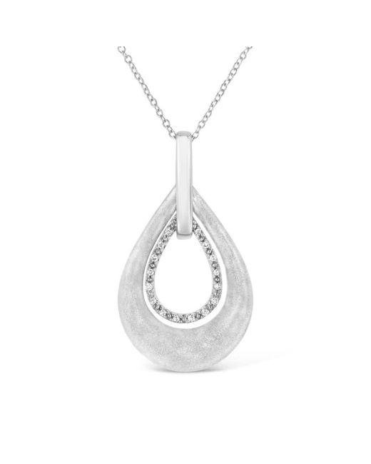 Haus of Brilliance Metallic .925 Sterling Silver Prong-set Diamond Accent Fashion Double Drop Design 18'' Pendant Necklace