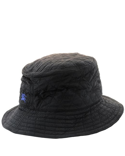Burberry Black Packable Quilted Nylon Bucket Hat for men