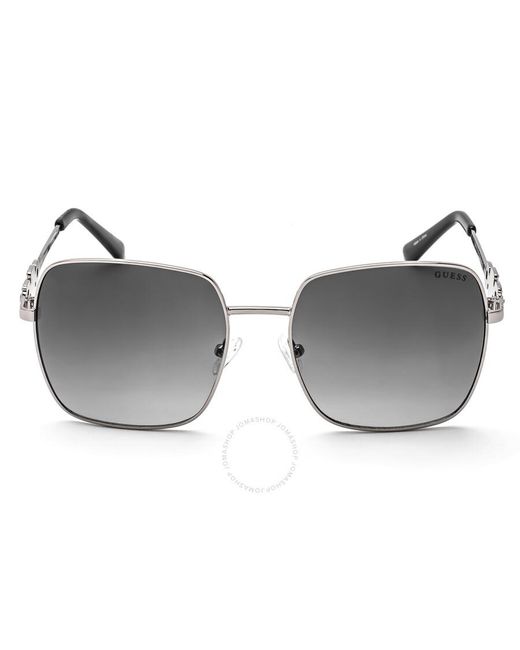 Guess Factory Metallic Smoke Gradient Rectangular Sunglasses Gf6115 10b 57