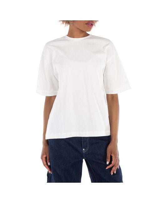 Burberry White Short-Sleeve Cotton T-Shirt