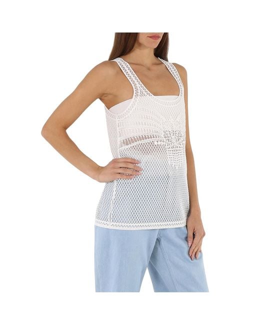 Burberry Blue Ladies Silicone Lace Tank Top