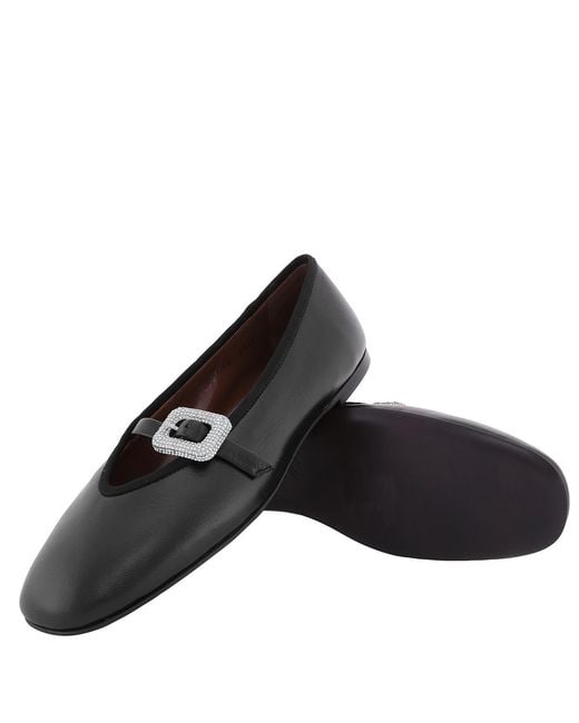 Giuseppe Zanotti Black Georgia Buckle Mary Jane Ballet Flats
