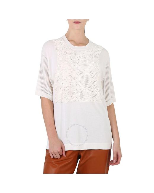 Chloé White Iconic Milk Crochet Patch Shirt