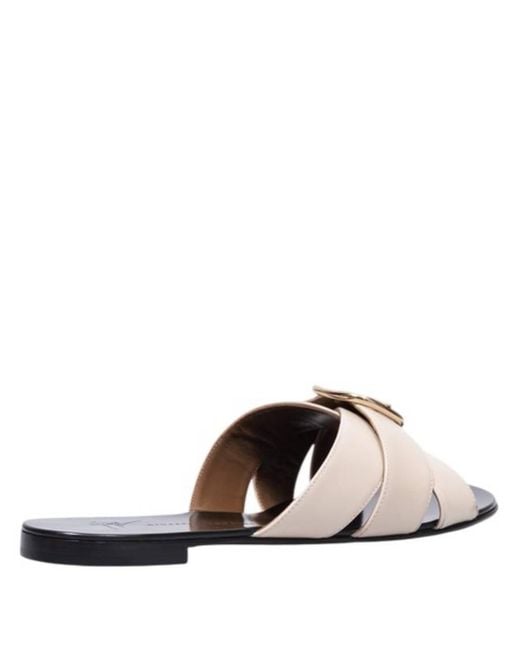 Giuseppe Zanotti Brown Geraldhine Leather Slides, Brand Size 38 Us
