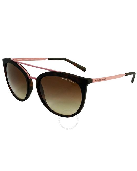 Armani Exchange Black Gradient Oval Sunglasses Ax4068s 802913 55