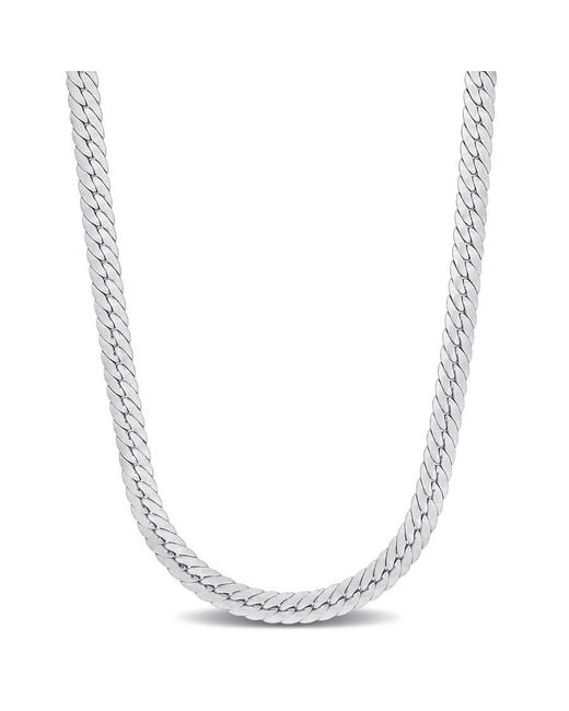 Amour Metallic Herringbone Chain Necklace