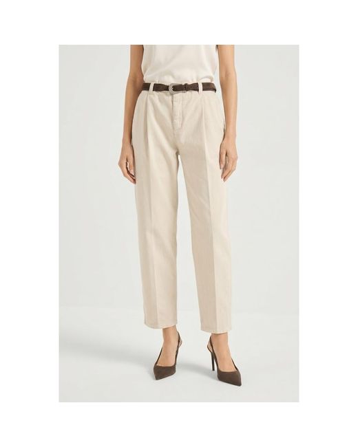 Brunello Cucinelli Natural Cream Relaxed Fit Trousers, Brand Size 40 (Us