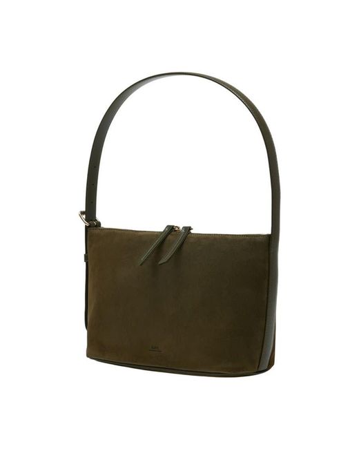 A.P.C. Green Vera Shoulder Bag Khaki