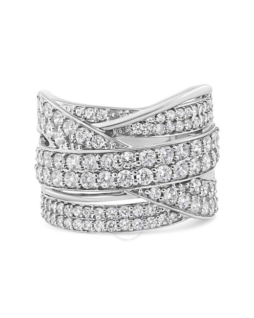 Haus of Brilliance White .925 Sterling Silver 2.00 Cttw Round-cut Diamond Overlapping Bypass B
