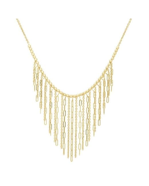 Tresorra Metallic 14K Fringe Necklace