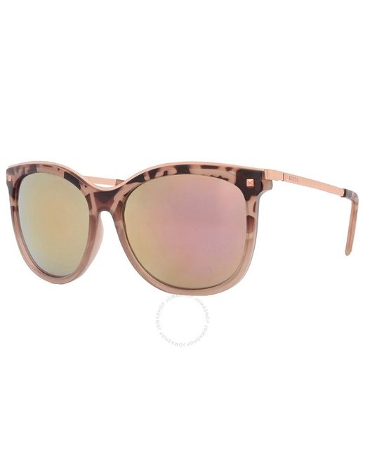 Guess Factory Brown Bordeaux Mirror Cat Eye Sunglasses Gf0302 56u 60