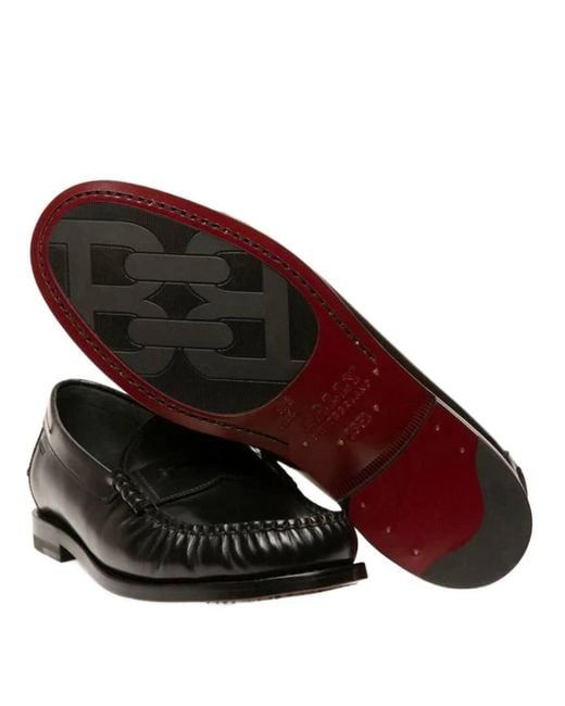 Bally Black Cologny Coelo Leather Loafers, Brand Size 37 Us