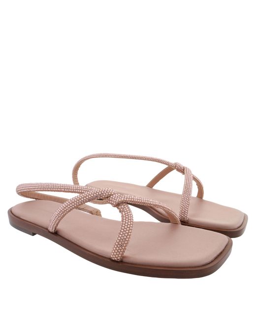 Ferragamo Brown Floriane Knotted Strap Flat Sandals