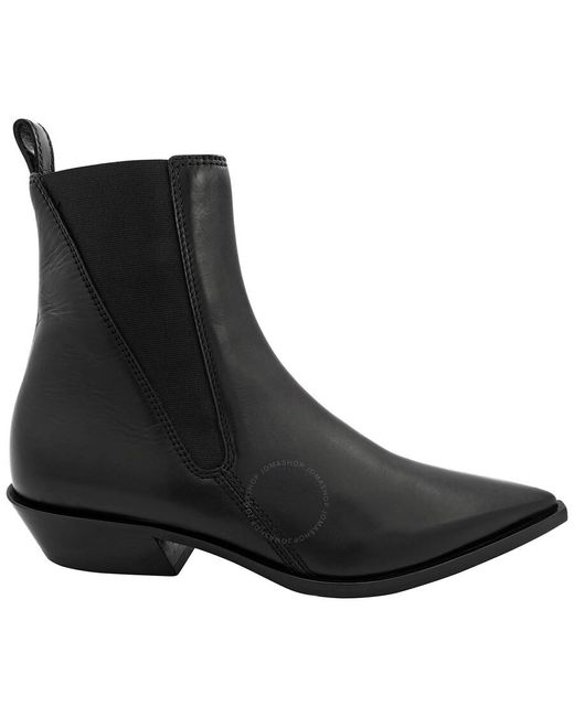 Burberry Black Grampian Leather Point-toe Chelsea Boots