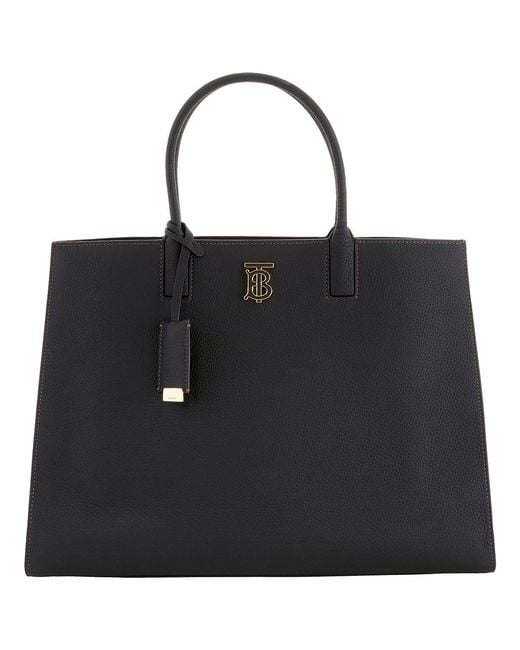 Burberry Black Grainy Leather Medium Frances Bag