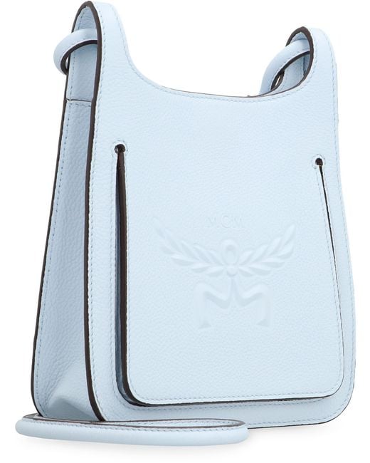 MCM Blue Himmel Mini Leather Hobo Bag