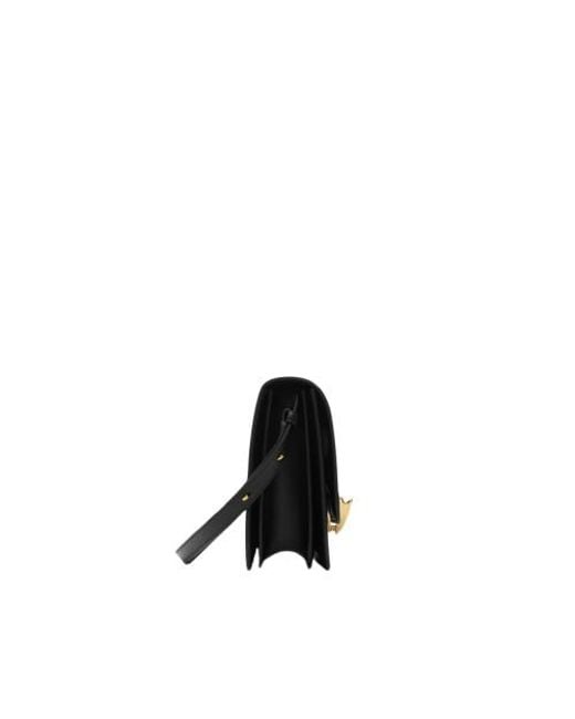 Burberry Black Shield-Detail Leather Crossbody Bag